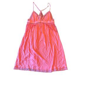 Victorias Secret Coral Pink Lace-Trimmed Slip Dress S/P